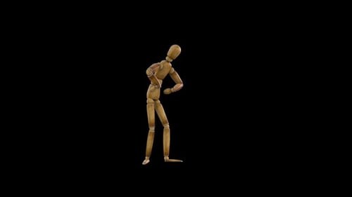 Animated Wooden Mannequin Demonstrating Poses Loop
