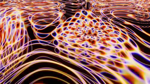 Abstract Neon Light Waves Flowing Motion Background Loop