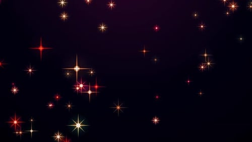 Golden Shimmering Stars and Red Lights Festive Background Loop