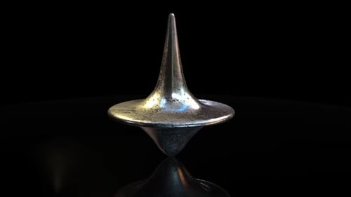Seamlessly Looping Silver Metal Spinning Top Animation