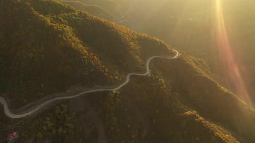 Road in a Beautiful Mountain Gorge