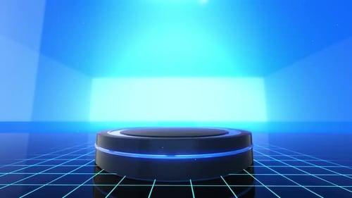 Runde Plattform mit Gitter-Hintergrund-Schleife
