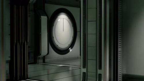 Futuristic Space Station Doors Opening Animation