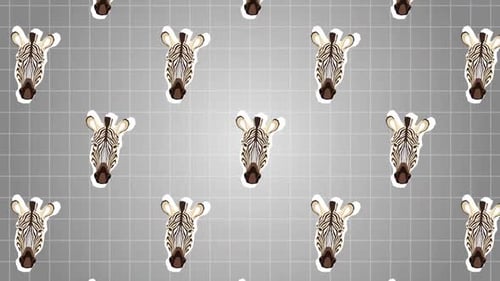 Zebrakopf-Hintergrund Cartoon-Animation