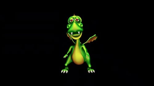 Fun Dragon - Looped Dance with Alpha Channel and Shadow