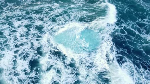 Iceberg in the Ocean Huge Chunks of Blue Ice Floating on the Waves Arctic Landscape Aerial View