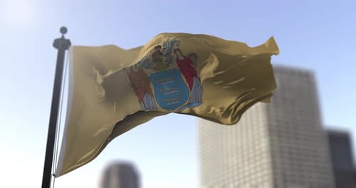 Flagge des Bundesstaates New Jersey weht
