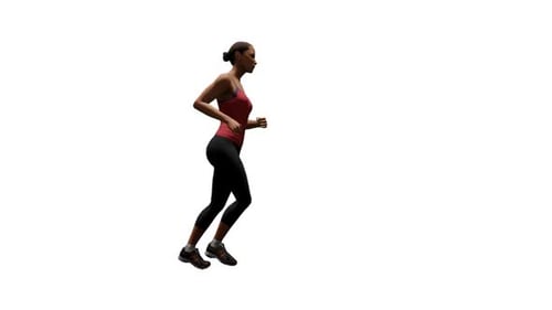3D Animated Woman Jogging Loop on Alpha Channel Background