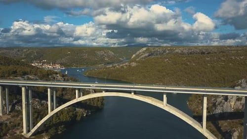 Aerial Footage of the Famous Bay and Bridge