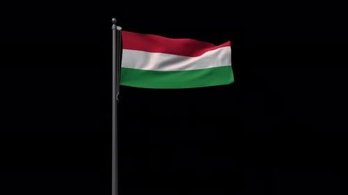 Hungary Flag Waving Realistic Loop