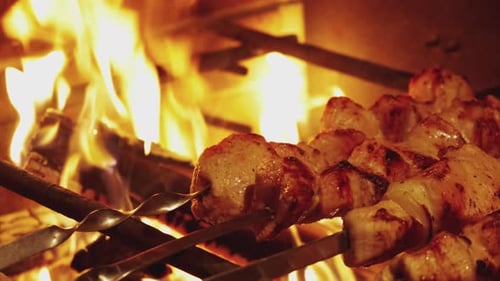 Shish Kebab am Spieß Nahaufnahme