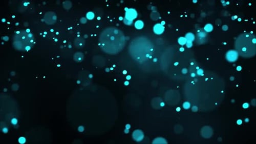 Floating Abstract Blue Particle Bokeh Loop Background