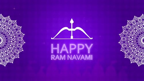 4k Beau fond Ram Navami avec texte 3d