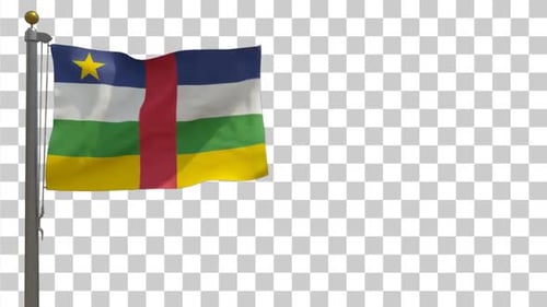 Central African Republic Flag Waving on Alpha Channel