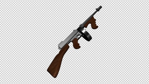 Animated 3D Thompson Submachine Gun Model Render