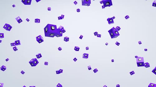 Animated Floating 3D Cubes with Custom Logo Loop