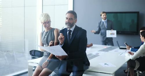 Business Team Collaboration in Modern Office