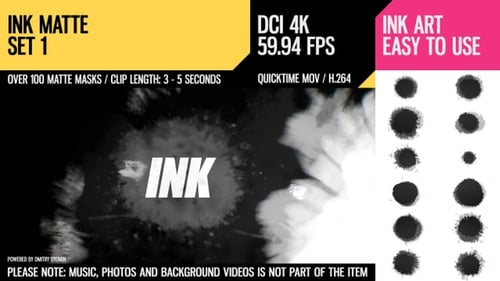 Dynamic Ink Splatter Reveals and Grunge Transitions Pack