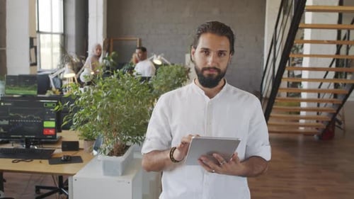 Biracial Office Worker Posing
