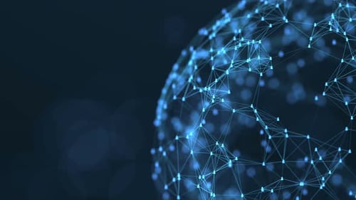 Rotating Abstract Plexus Sphere with Glowing Connections