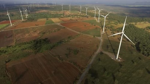 Wind Turbine From Aerial View