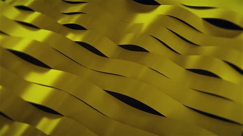 Abstract Yellow Waves Fluid Motion Background Loop