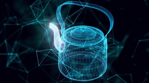 Old Tea Pot Hologram Close Up Hd