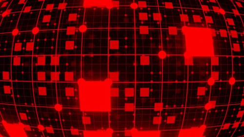 Rote Quads Und Dots Technologie-Hintergrund