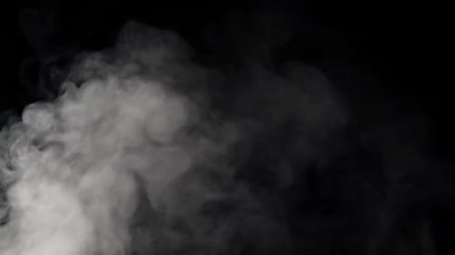 White smoke on black background