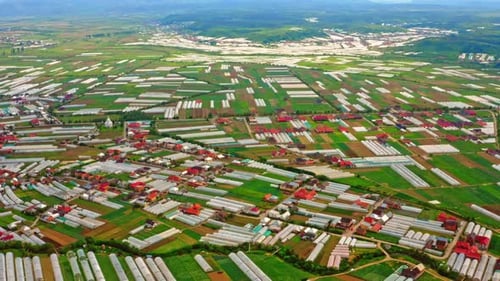 Aerial View Hothouse Farming Bio Products