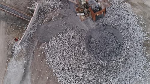 Stationary Granite Crushing Line in the Quarry