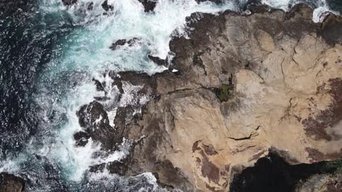Aerial of the rugged coastline in California