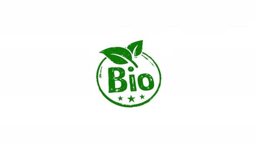 Bio Organic Rubber Stamp Logo Reveal Animation
