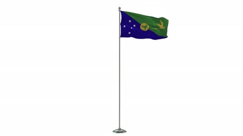 Waving Christmas Island Flag 3D Animation