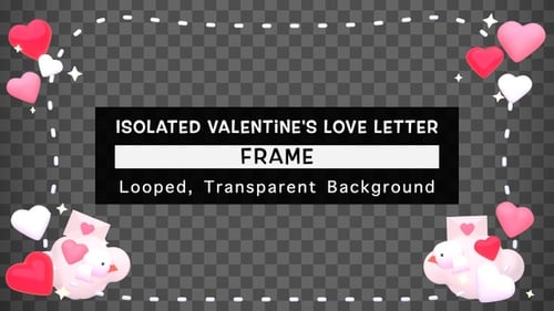 Valentine Love Frame with Animated Hearts and Doves