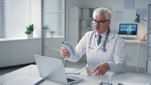 Doctor Explains Blood Pressure Machine via Telehealth