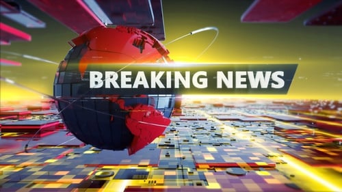 Futuristic Breaking News Intro with Digital Globe and Tech Background