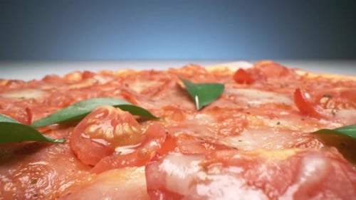 Extreme Close Up Of Pizza