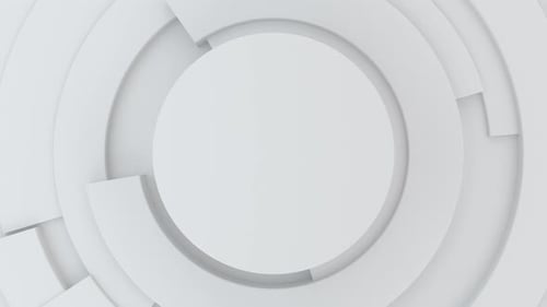 Kreis weißen Hi-Tech-Hintergrund mit rotierenden Teilen