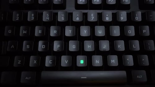 Illuminated Keyboard Keys in the Dark