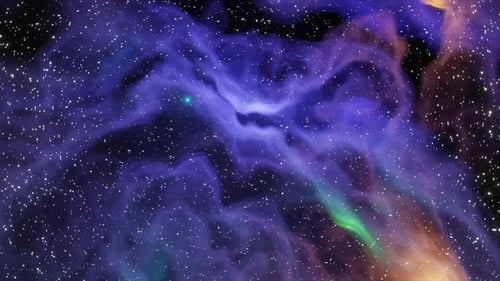 Deep Space Nebula Loop Background with Glowing Star and Plasma