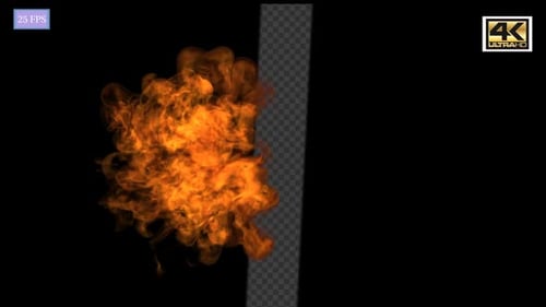 Dynamic Fire Burst Transition Overlay with Alpha Channel