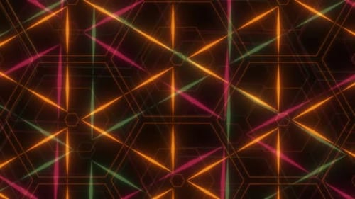 Colorful neon shapes moving