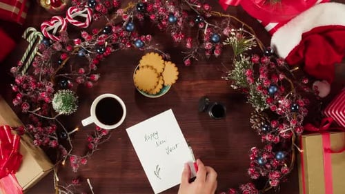 Putting Christmas Card Top View