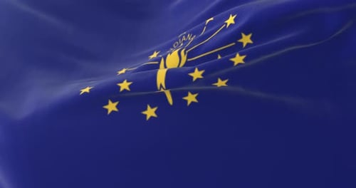 Realistic Waving Indiana State Flag Animation