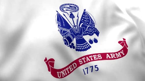 Waving United States Army Flag Emblem Animation