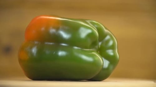 Green Pepper Spins on a Tray