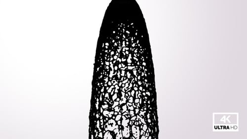 Falling Black Paint Like Fountain