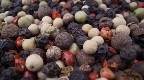 Variety of Colorful Peppercorns Close Up