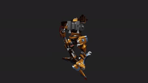 Defense Robot with style Standing Melee Attack 360 High